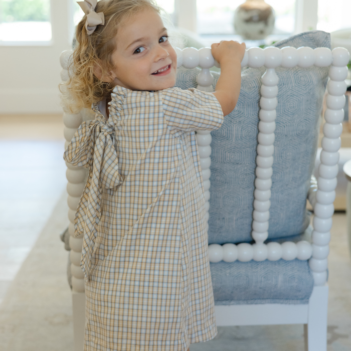 Pecan Plaid with Bison - Aline Dress