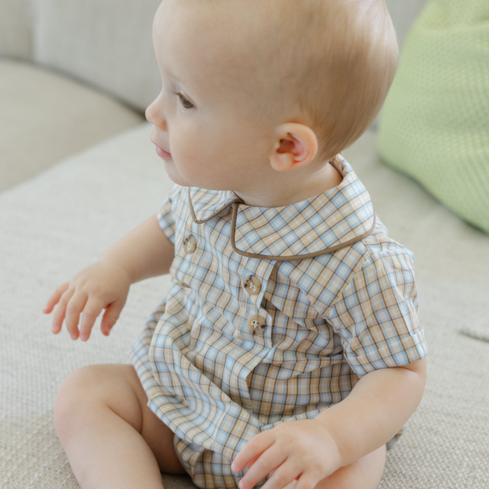 Pecan Plaid with Bison - Dressy Bubble Short