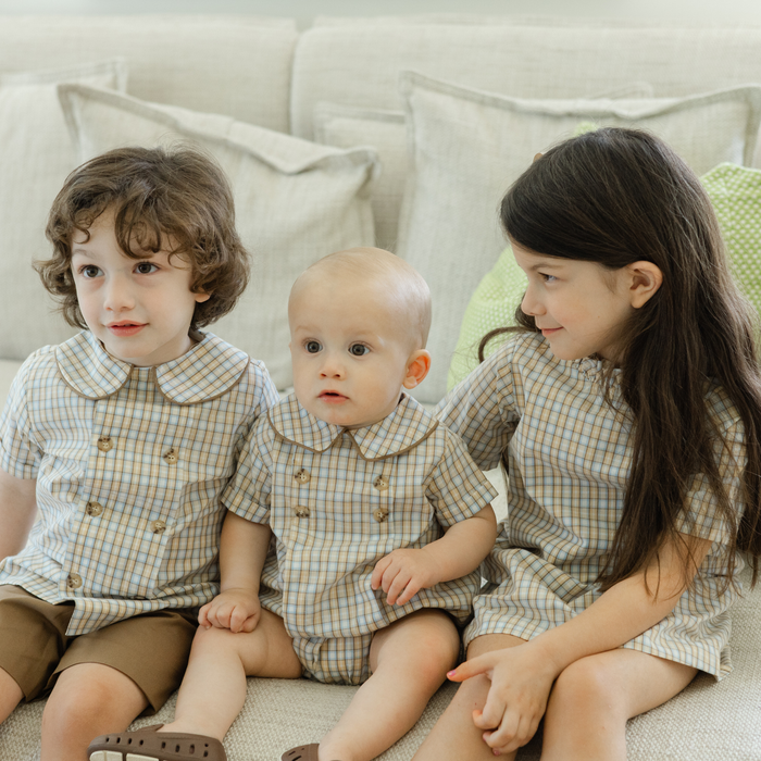 Pecan Plaid with Bison - Dressy Bubble Short