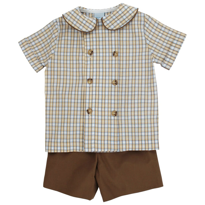 Pecan Plaid with Bison - Dressy Short Set