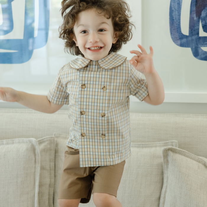 Pecan Plaid with Bison - Dressy Short Set