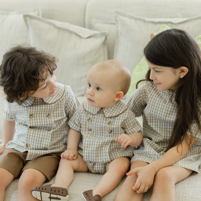 Pecan Plaid with Bison - Dressy Short Set