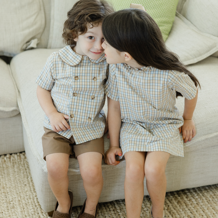 Pecan Plaid with Bison - Dressy Short Set