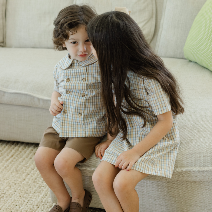 Pecan Plaid with Bison - Dressy Short Set