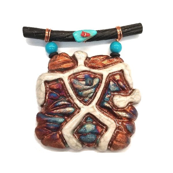 Pele’s Fire Raku Small Tile with Dancer Design