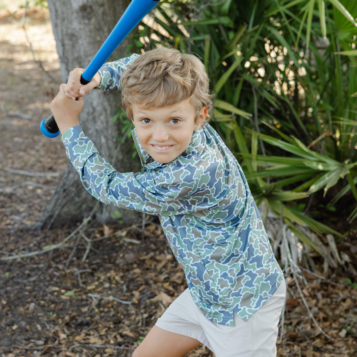 Performance Half Zip - Green Camo