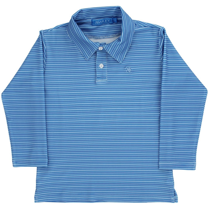 Performance Harry Long Sleeve Polo - Atlantic Blue