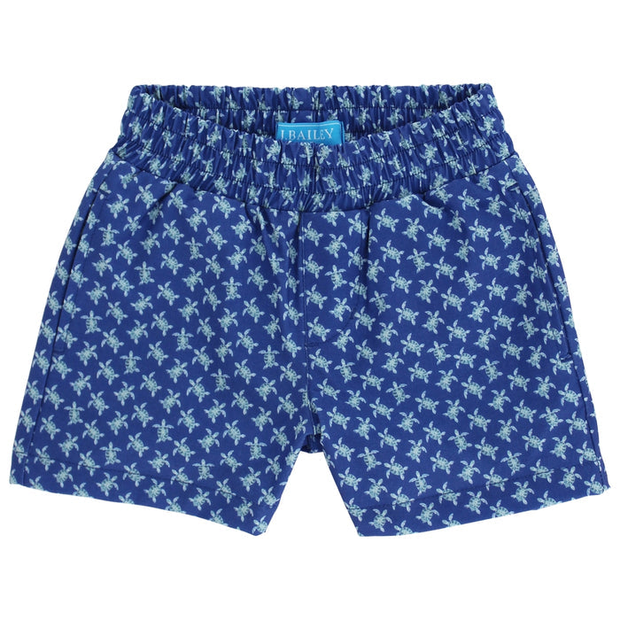 Performance Pull on Short - Blue Turtles