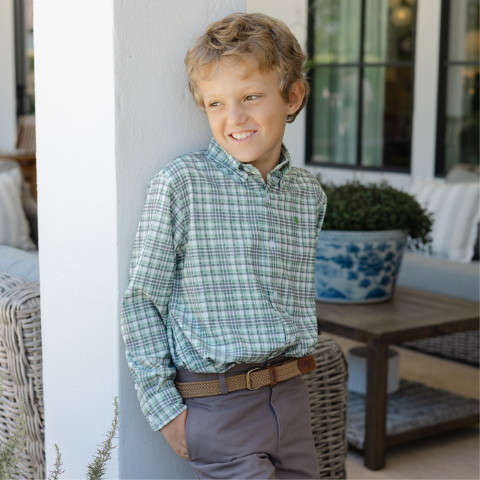 Performance Roscoe Button Down Shirt -  Oak Plaid