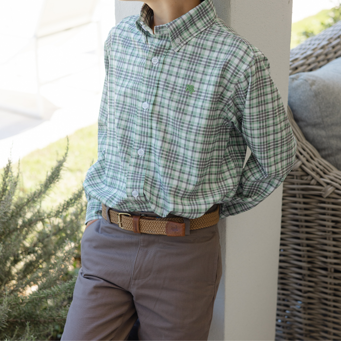 Performance Roscoe Button Down Shirt -  Oak Plaid