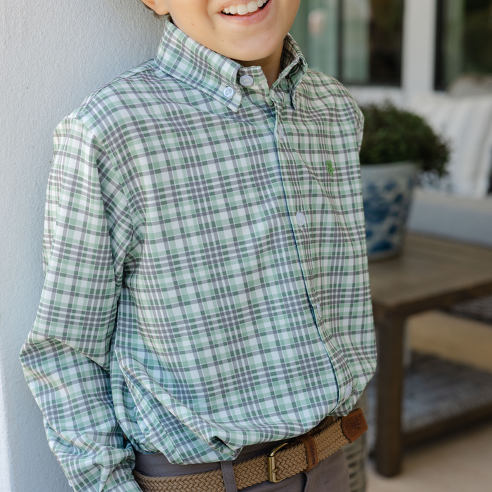 Performance Roscoe Button Down Shirt -  Oak Plaid