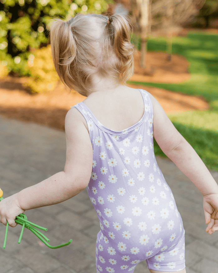 Piper Square Neck Bikeshort Romper - Lavender Bloom product_type - Bailey's Blossoms