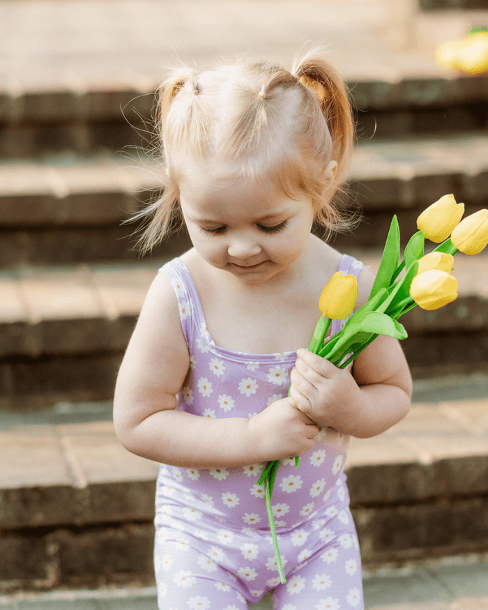 Piper Square Neck Bikeshort Romper - Lavender Bloom product_type - Bailey's Blossoms