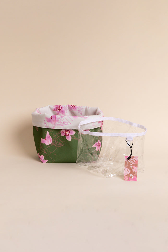 Plant Pot Cover - Ivory/Palm Cymbidium