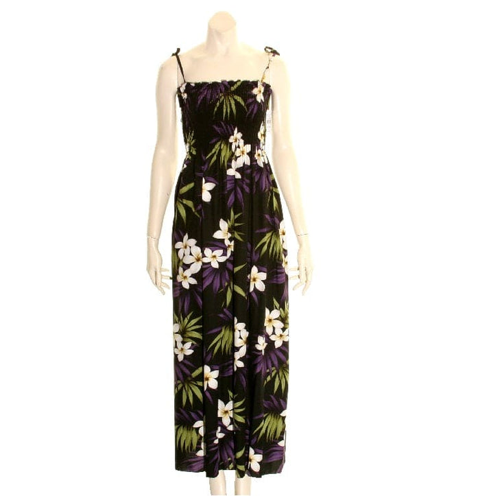 Plumeria Cluster Long Smock Dress TV018