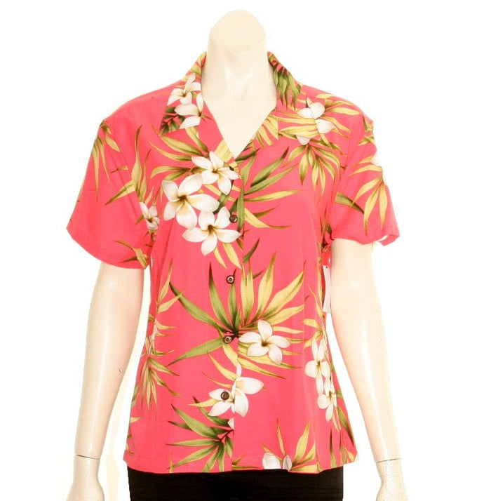 Plumeria Cluster Rayon Camp Blouse
