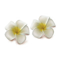 Plumeria Hair Clip Set - White/Yellow
