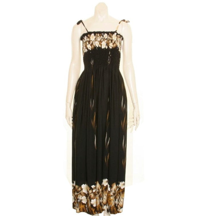 Poplin Border Column Long Smock Dress