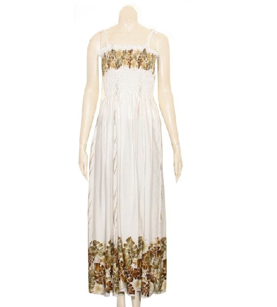 Poplin Border Column Long Smock Dress