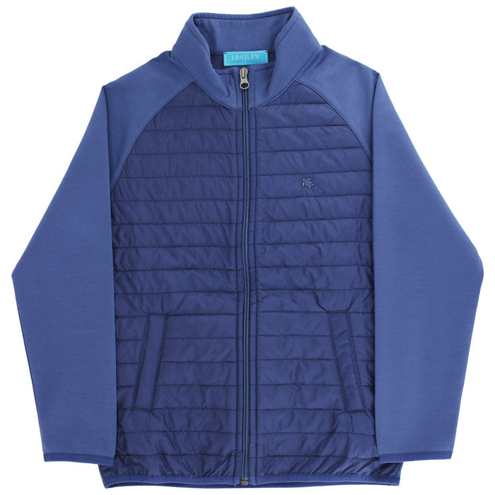Quilted Bomber Jacket - Navy