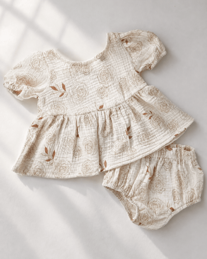 Quinn Bow-Back Top & Bloomer Set - Victorian Rose product_type - Bailey's Blossoms