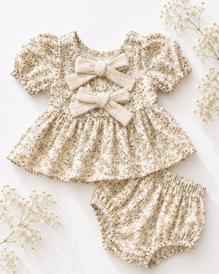 Quinn Bow-Back Top & Bloomer Set - Wisteria Smoke product_type - Bailey's Blossoms