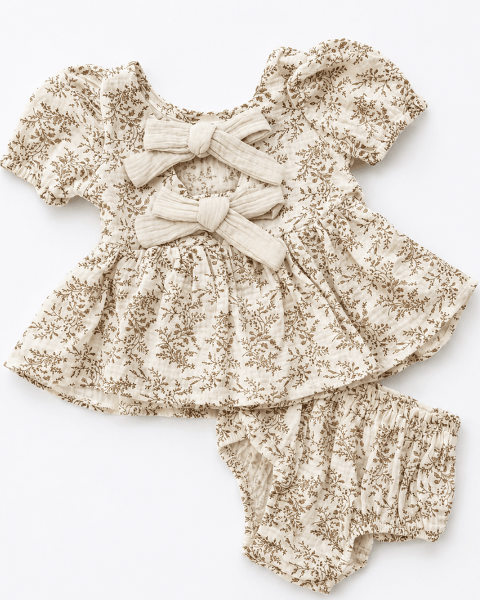Quinn Bow-Back Top & Bloomer Set - Wisteria Smoke product_type - Bailey's Blossoms