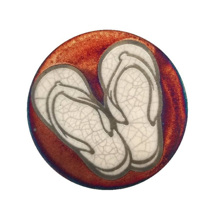 Raku Potteryworks - Sandals Coaster - 1 piece