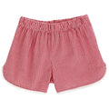 Red Check Seersucker - Girls Short with Ruffle