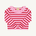 Reece Ruffle Sweater Pier Party Pink & Richmond Red Stripe