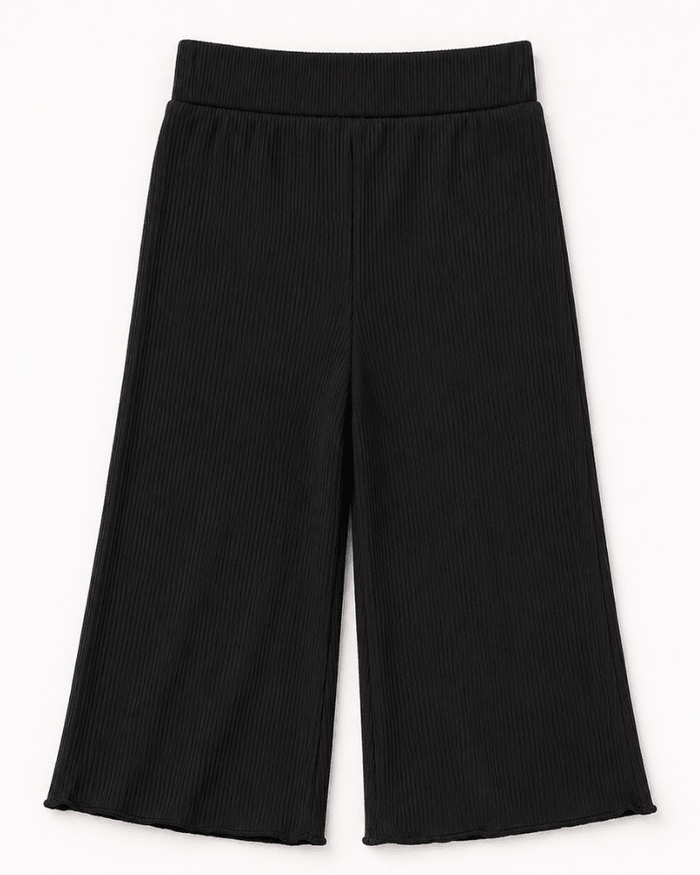 Rhea Ribbed Wide Leg Pants - Black product_type - Bailey's Blossoms