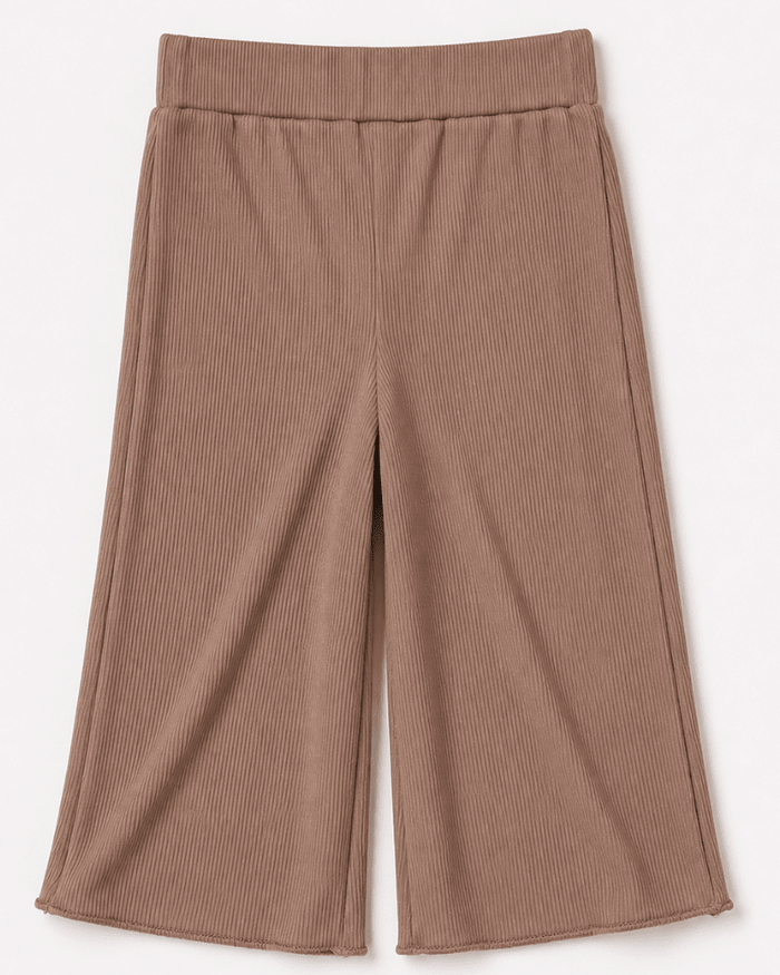 Rhea Ribbed Wide Leg Pants - Latte product_type - Bailey's Blossoms
