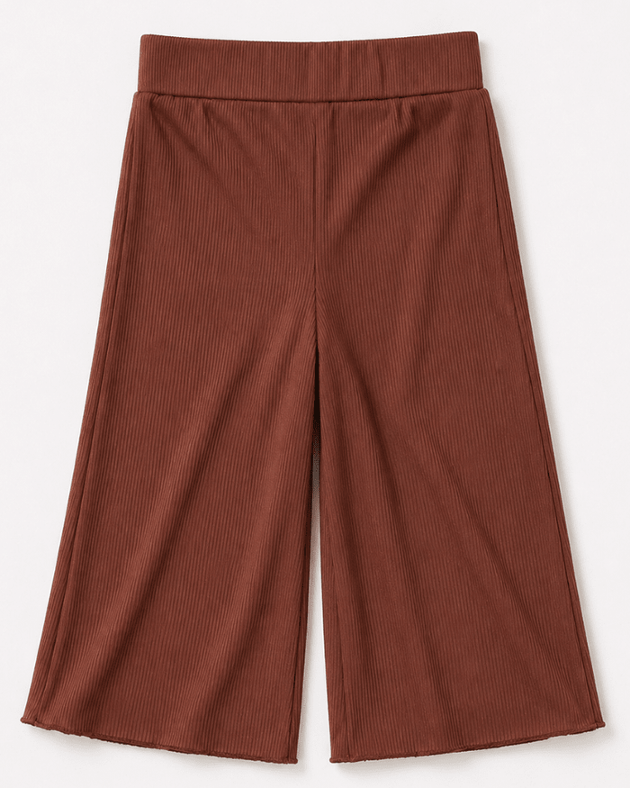 Rhea Ribbed Wide Leg Pants - Mocha product_type - Bailey's Blossoms