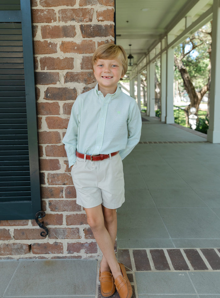 Roscoe Button Down Shirt - Grass Seersucker