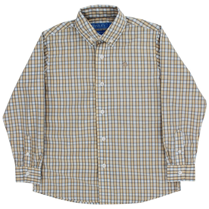 Roscoe Button Down Shirt - Pecan Plaid