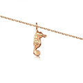 Rose Silver Seahorse Necklace 16"