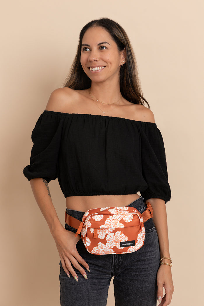Rue Side Pouch - Sienna Summer Hibiscus