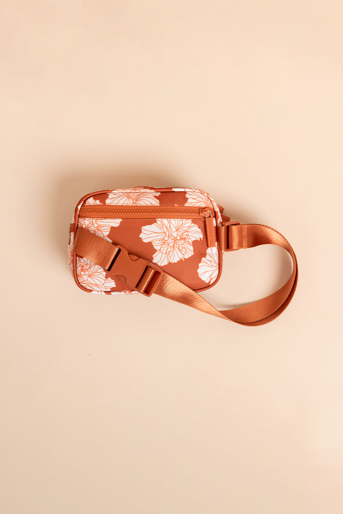 Rue Side Pouch - Sienna Summer Hibiscus