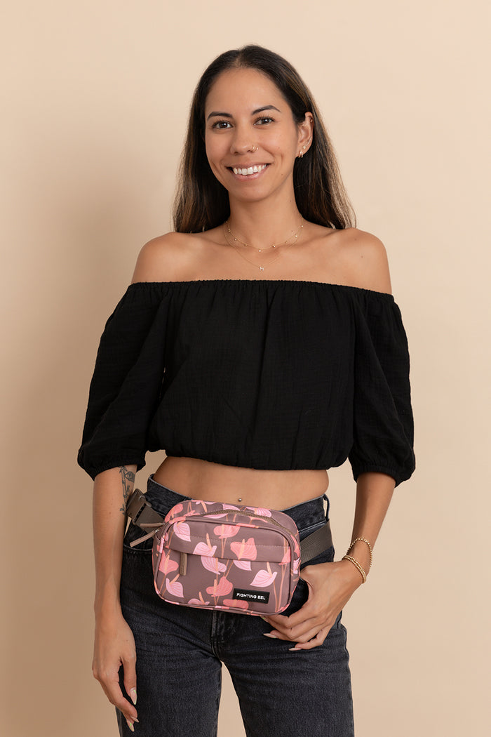 Rue Side Pouch - Tuscan Anthurium Love