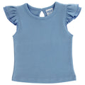 Ruffled Sleeve Tee - Light Blue