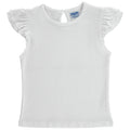 Ruffled Sleeve Tee- White