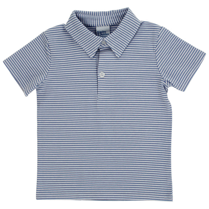 Sammy Polo - Blue Stripe Knit