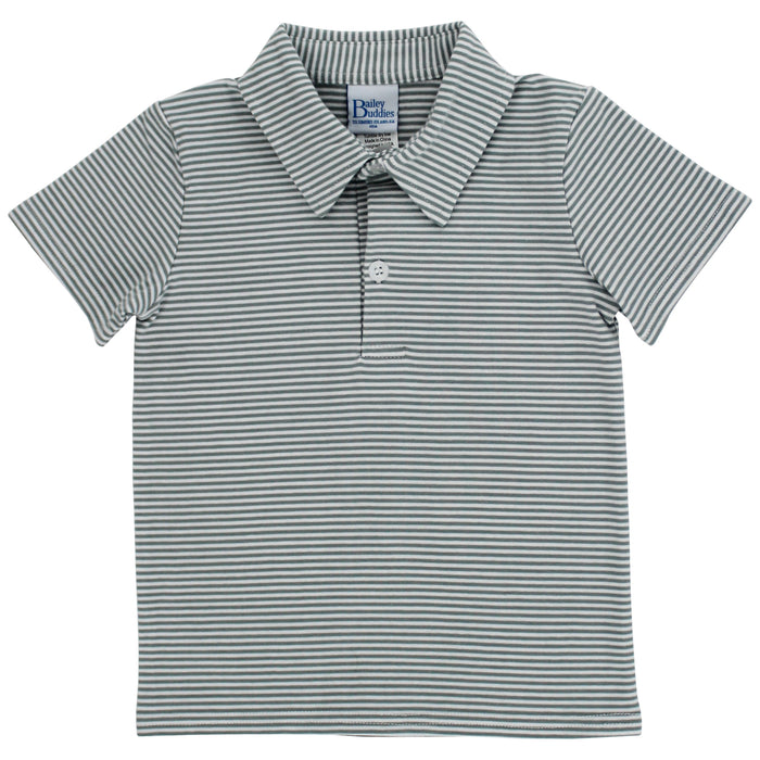 Sammy Polo - Sage Stripe Knit