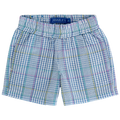 Seaside Pull on Short - River Plaid Seersucker
