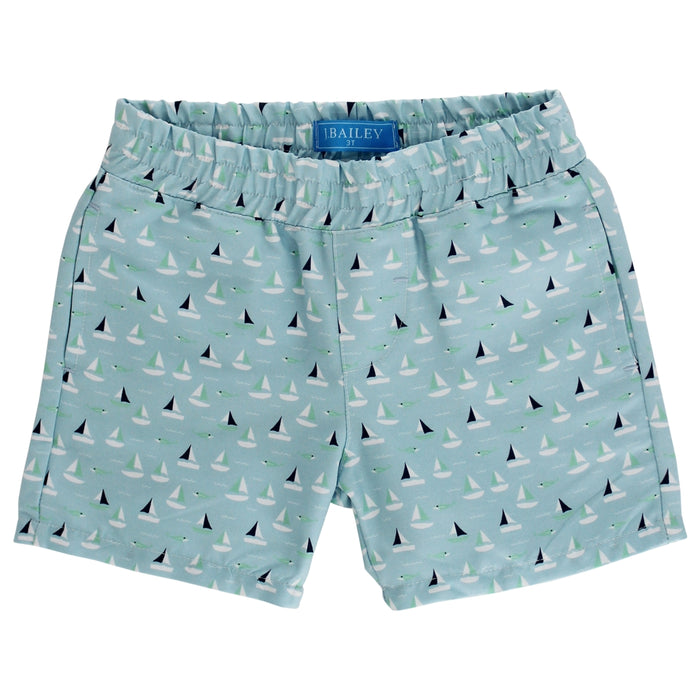 Seaside Pull on Short - Sailboats