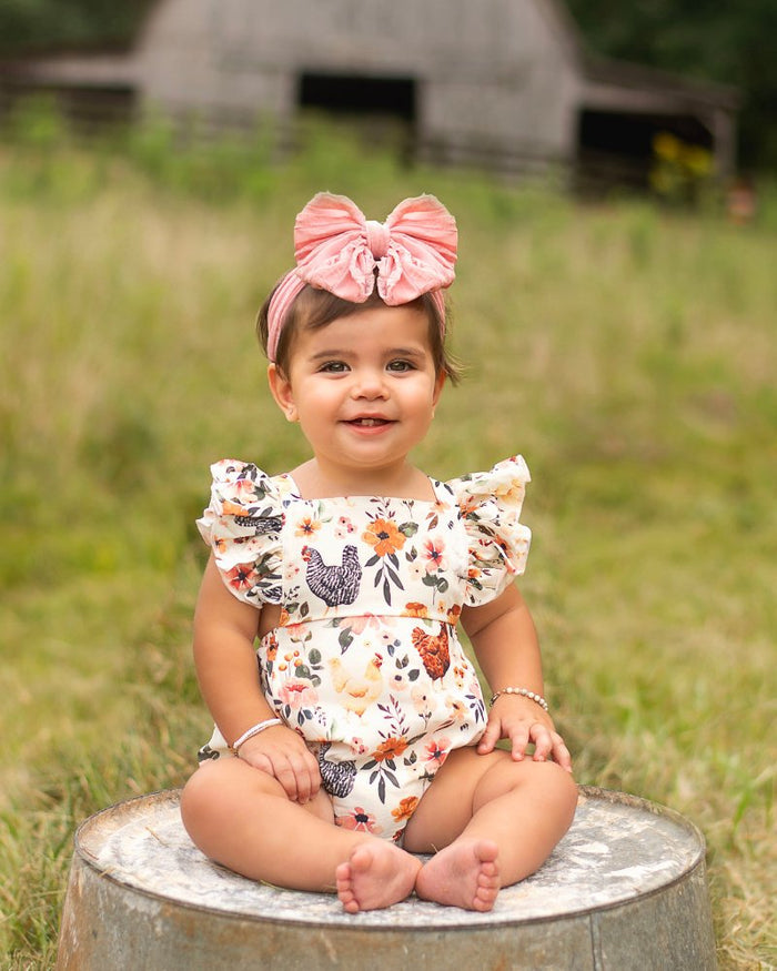 Shiloh Ruffle Back Romper - Chickens #product_type - Bailey's Blossoms