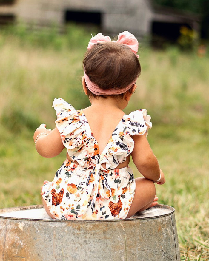 Shiloh Ruffle Back Romper - Chickens #product_type - Bailey's Blossoms