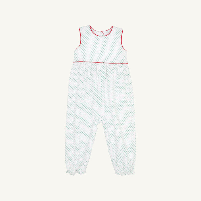 Sleeveless Rebecca Romper Kiawah Kelly Green Microdot Richmond Red