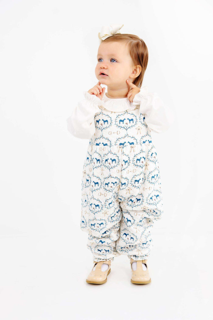 Sleeveless Rebecca Romper Quilted Horse Bits and Bows Palmetto Pearl