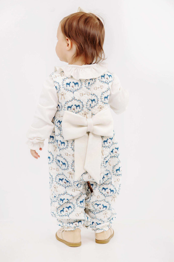 Sleeveless Rebecca Romper Quilted Horse Bits and Bows Palmetto Pearl